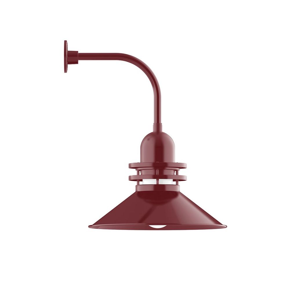 Montclair Lightworks GNU152-55 Atomic 20" Curved Arm wall light Barn Red Finish